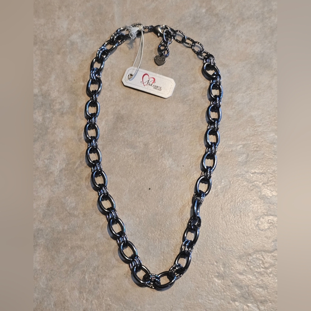 New! Nakamol Black Chain Link Necklace Boutique Jewelry Punk Grunge Boho